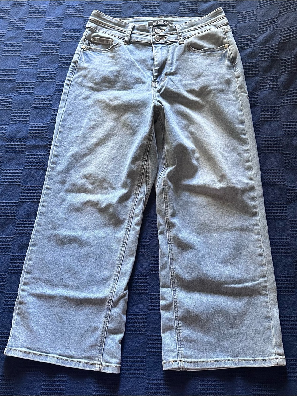 Judy Blue Light Wash Wide-Leg Crop Jeans